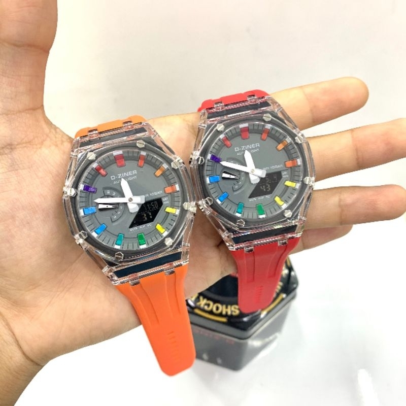 นาฬิกาทรงสปอร์ต​ นาฬิกาผู้ชาย​ Dziner​ สายยาง​ มาพร้อมกล่องแบรนด์​