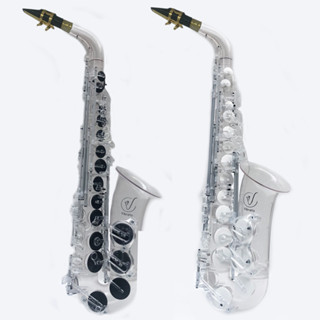 Vibrato Saxophone Alto แซกโซโฟน อัลโต้ รุ่น A1 SIII Polycarbonate Light Clear Transparent สีใส Clear ยาง ดำ ขาว