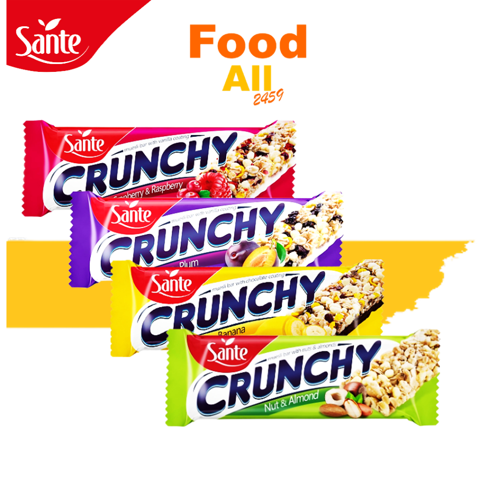 ขนม โอ๊ตอัดแท่ง ธัญพืช อัดแท่ง มี 4 รส ขนาด 35,40 กรัม ตรา ซานเต้ (Sante)