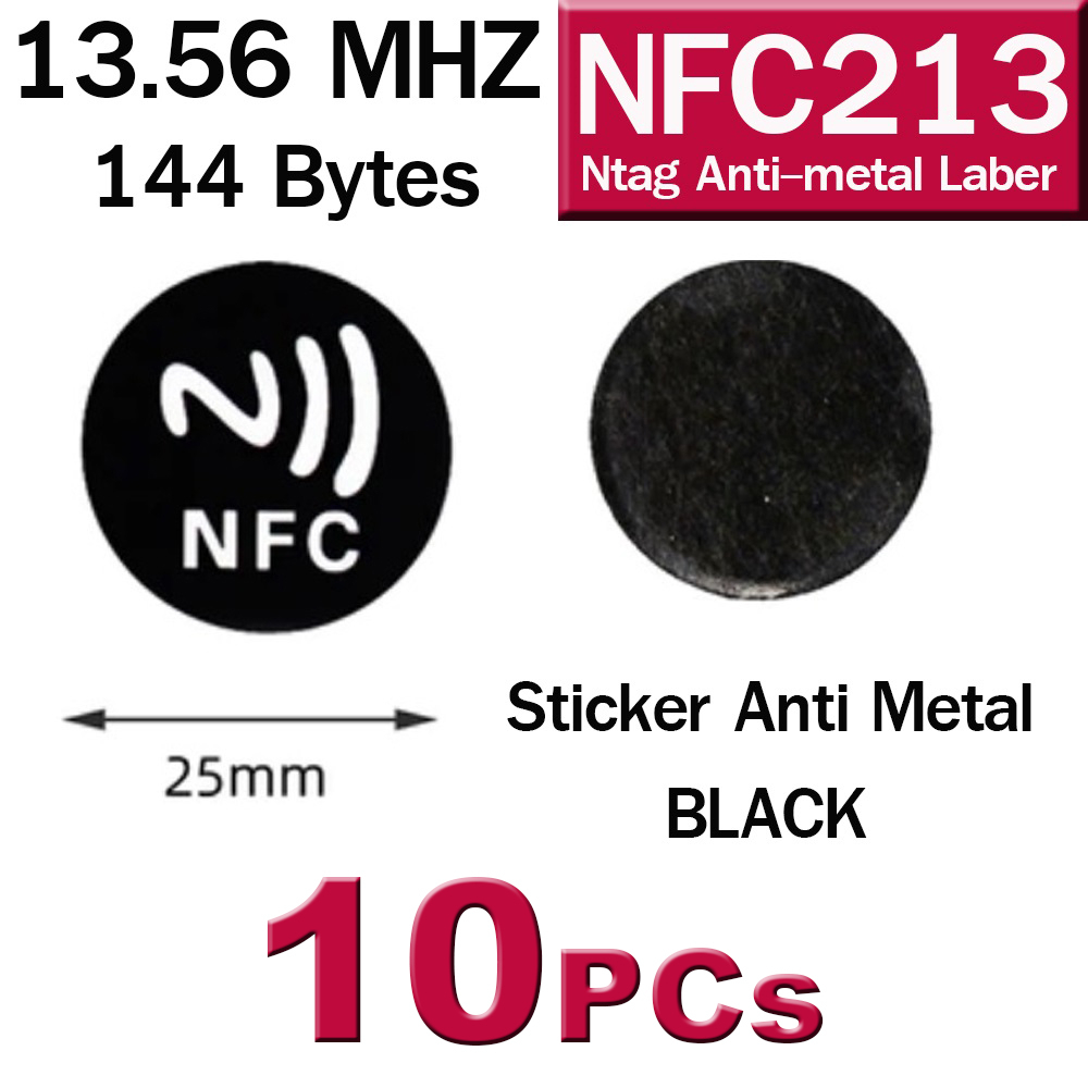 10PCs NFC Ntag213 TAG Sticker Anti Metal type Ntag 213 13.56MHz Universal Label RFID Token for Phone Computer or others.