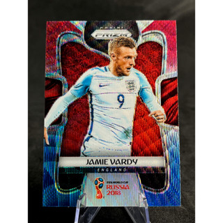 การ์ดบอล เจมี วาร์ดี 2018 Panini Prizm World Cup Red Blue Wave Prizm #65 Jamie Vardy