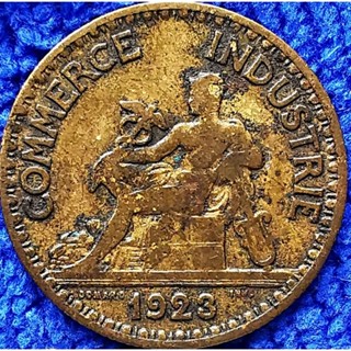 เหรียญ​ฝรั่งเศส​ อายุ​100​ปี​ France, 50 Centimes, (รุ่น​ Mercury), #2762T, ใช้แล้ว,