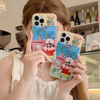 💖New 💖iPhone 14 13 12 11 Pro Max เคส for เคสไอโฟน11 น่ารัก บางเบาพกพาง่าย การ์ตูน เครยอนชินจัง เคสนิ่ม Case