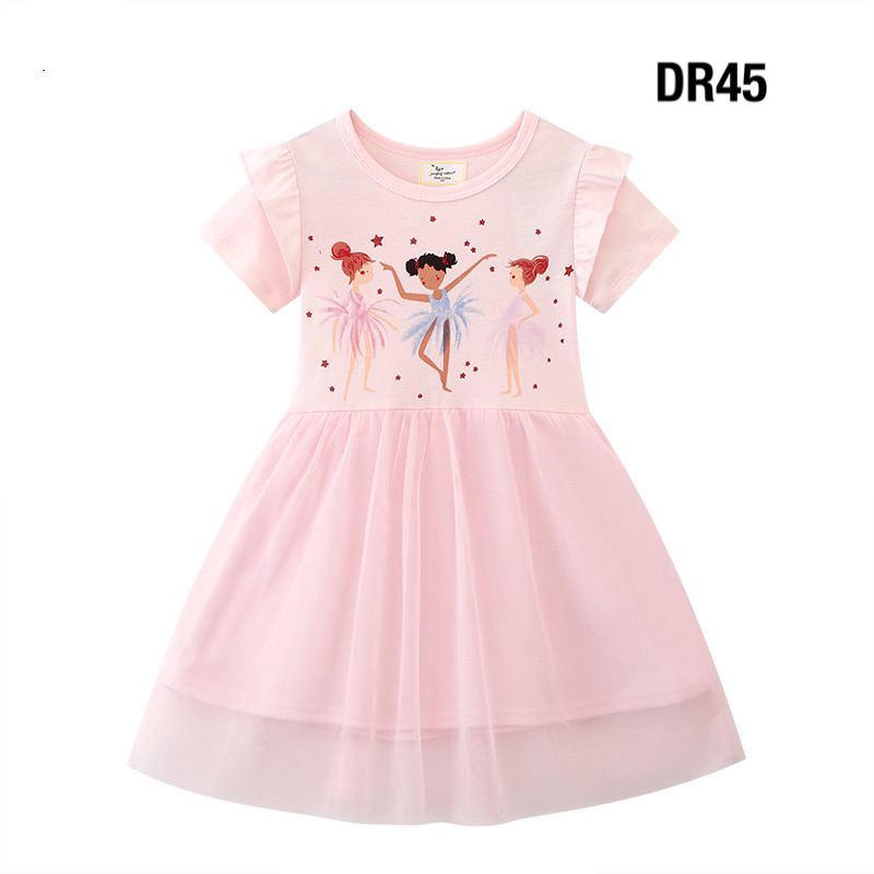 💥พร้อมส่งจากไทย💥ชุดเดรสเด็ก DR45 ใส่สบาย ลายน่ารักมาก ผ้านิ่มสุดๆ