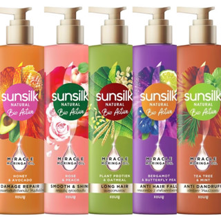 (5 สูตร) Sunsilk Natural Bio Active Shampoo ซันซิล เนเชอรัล ไบโอแอค ทีฟ แชมพู 380 มล.