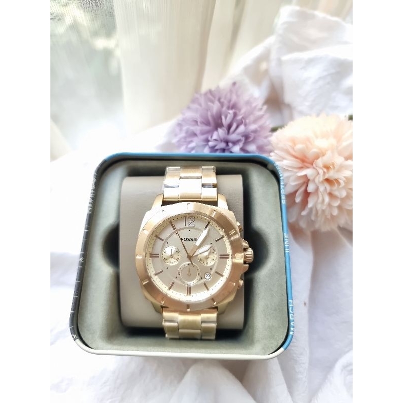 🇺🇲✈️ของแท้ 100% นาฬิกา Fossil Privateer Sport Chronograph Gold-Tone Stainless Steel Watch (BQ2694)
