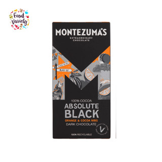 Montezumas Absolute Black Orange &amp; Cocoa Nibs Dark Chocolate 90g มอนเตซูมา แอบโซลูท แบล็ค ออเรนจ์ &amp; โกโก้ นิบส์ ดาร์ก ช