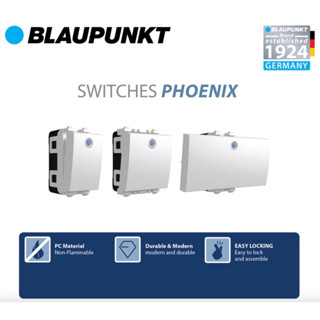 BLAUPUNKT สวิตช์ไฟ เต้ารับปลั๊กไฟ ฝาครอบ หน้ากาก PHOENIX SERIES มาตรฐานเยอรมัน