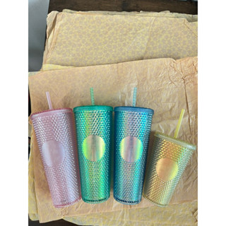 Bling Pink Glitter 24oz, Green Bling 24oz, Baby Blue 24oz, Sunrise Bling 16oz Starbucks Thailand