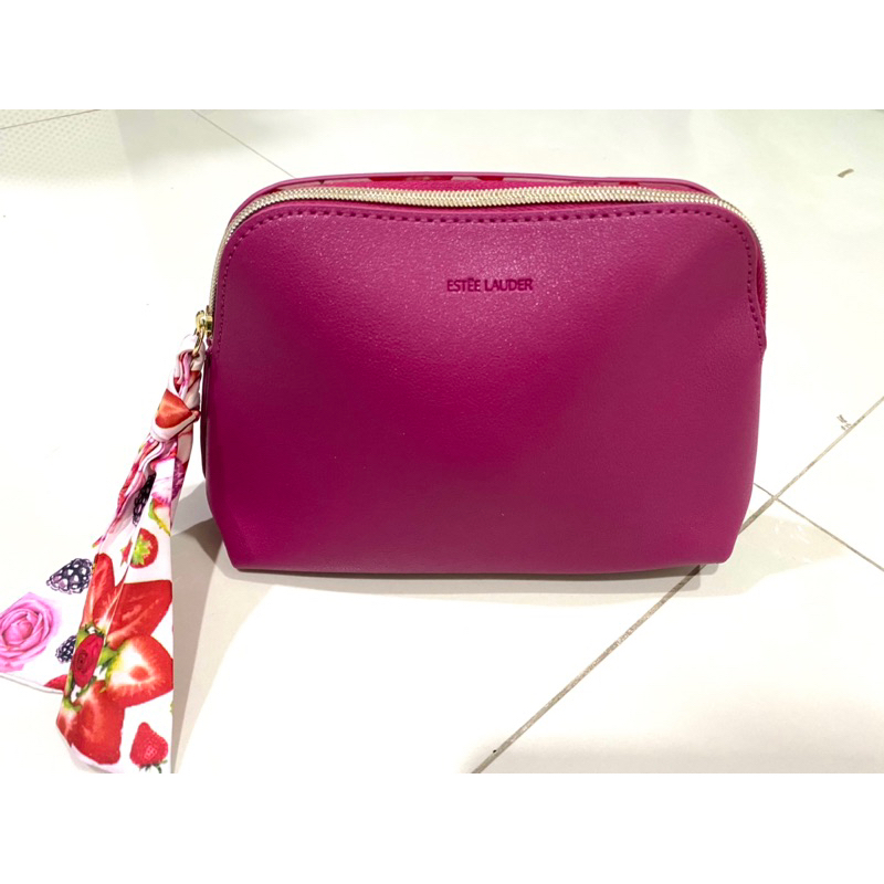 Estee Lauder Leather Bag #ชมพูกุหลาบ หนัง PU