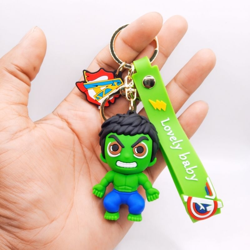 พวงกุญแจตุ๊กตาเดอะฮักเขียว จี้ตุ๊กตาTHEHULK พวงกุญแจรถ