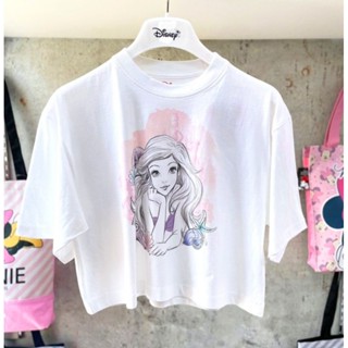 เสื้อ ครอป ลาย The little mermaid สีขาว (TMC-003)