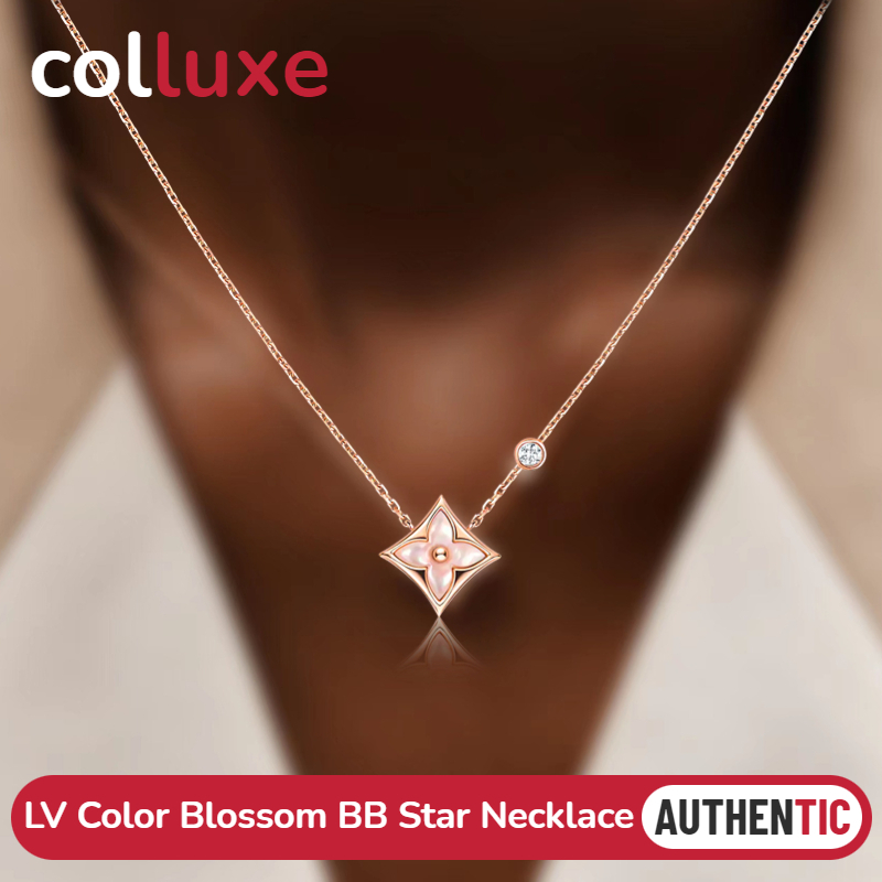 หลุยส์วิตตอง Louis Vuitton จี้ Color Blossom BB Star Necklace พิงค์โกลด์มาเธอร์ออฟเพิร์ลสีชมพูและเพชร