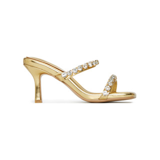 SHU MORE FASHION 2.5" HIGH DIAMONDS ON STRAPS - METALLIC GOLD