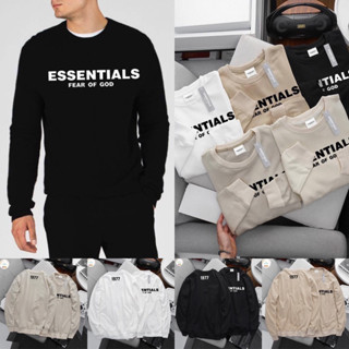 เสื้อคอกลมแขนยาวพิมพ์ลาย ®️Essential 👨🏻 ผ้า cotton