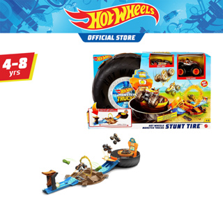 Hot Wheels Monster Trucks Stunt Tire Play Set ฮอตวีล มอนสเตอร์ทรัคส์ชุดรางรูปล้อรถแบบพกพา (GVK48)