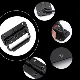 ( ราคา 1ตัว) มือจับสปริงเปลือยดำ แบบไม่มีสกรู แบบพับได้ ขนาด 100mm 130mm ตู้ลำโพง Diy