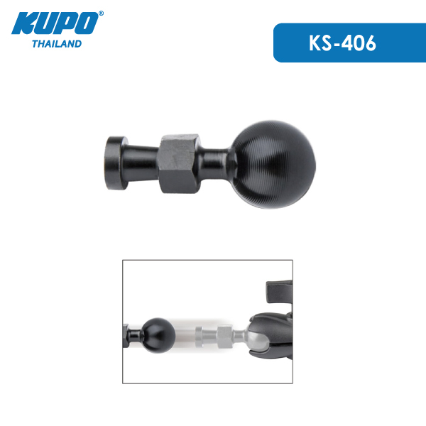 KUPO KS-406 Hex Stud Ball Head for Convi Clamp and Super Knuckle  เดือยตัวผู้ทรงหกเหลี่ยม สำหรับยึดห