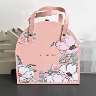 Clarins Peach​ Hand​ Bag กระเป๋าคุณ​หนูสีพีช