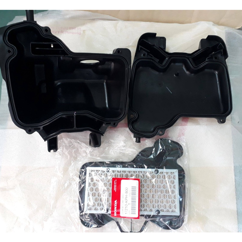 17225-KPH-900/หม้อกรองอากาศแท้+ฝาครอบ+ใส้กรองอากาศแท้,HONDA เวฟ100บล็อก,เวฟ125S,เวฟ125R,ดรีม125,เวฟ1