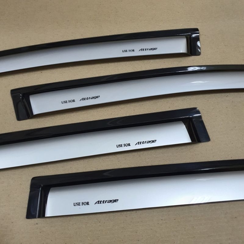 กันสาด mitsubishi attrage สีบรอนซ์  ใส่ปี 2013-2025