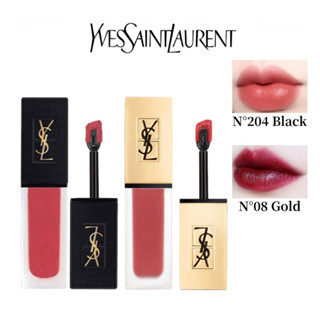 Yves Saint Laurent Black Cover Frosted Velvet Matte Lip Glaze Lipstick&amp;Gold Cover Frosted Glaze Lipstick#204#216#08