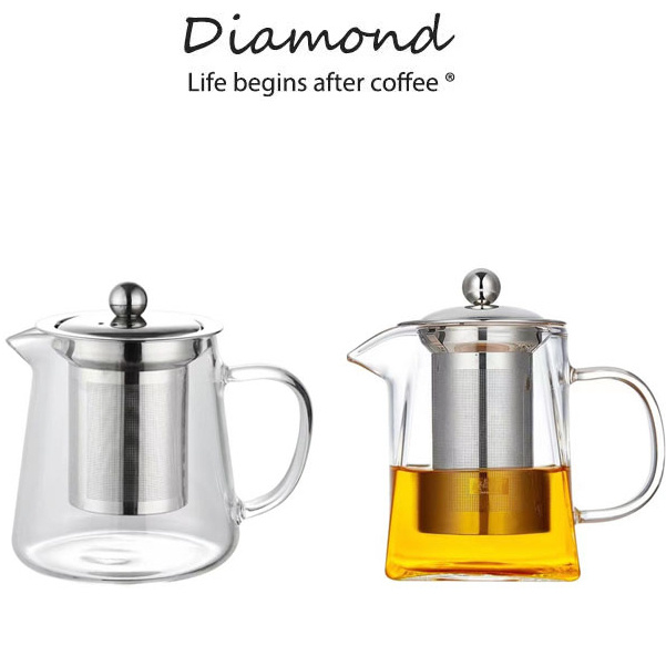 ❤ Diamond Coffee กาชงชา มี ที่กรอง 350 มล. ทนความร้อนสูง กรองสแตนเลส 304 แก้วกาน้ำชากาน้ำชาสแตนเลสกรอง ที่ชงชา