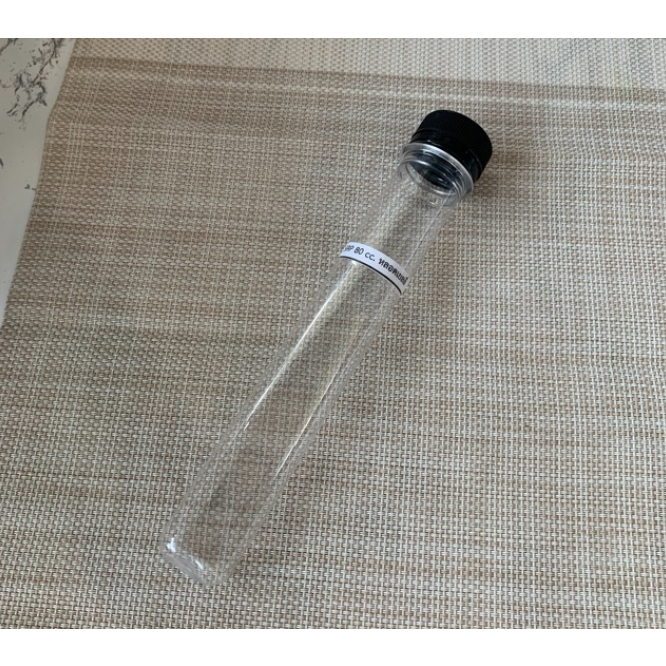 หลอดเยลลี่ หลอดขนม หลอดน้ำ หลอด PET  พลาสติกแข็ง ขนาด 80 cc (ฝาสีทอง) แพ็ค150ใบ พร้อมส่ง M139