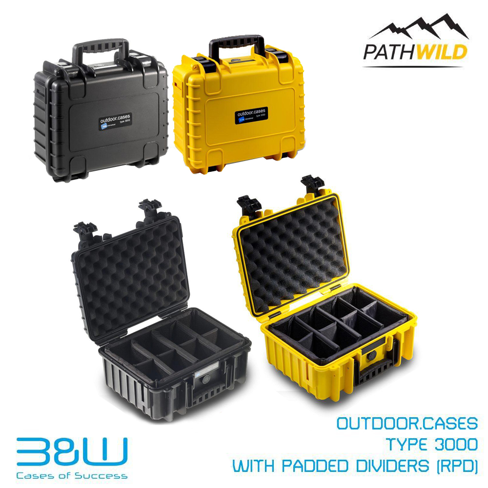 B&W OUTDOOR.CASES TYPE 3000 กล่องใส่อุปกรณ์ แบรนด์เยอรมัน ป้องกันแรงกระแทกสูง น้ำหนักเบา ความจุ 11.7 ลิตร
