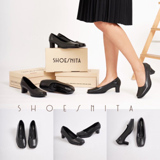 รองเท้าคัทชู นักศึกษา หัวตัด ส้น 2 นิ้ว 36-44  คัชชูรับปริญญา ถูกระเบียบ SHOESNITA