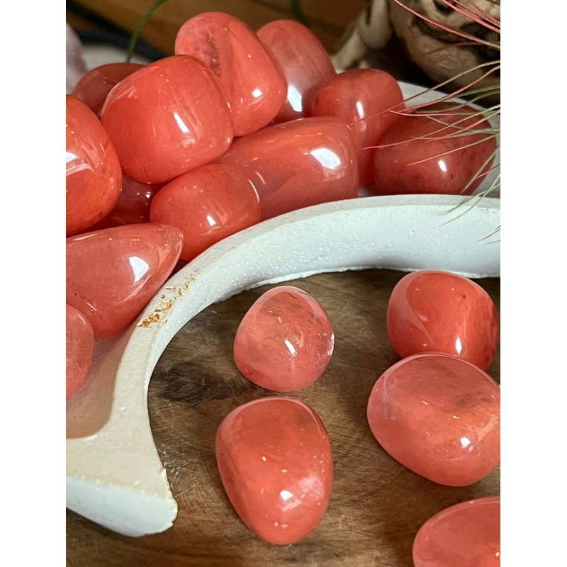 1 Pc Cherry Quartz Tumbled Stones , Chakras, Reiki, Healing ราคา ถูกที่สุด ดีลบีเคเค แกลเลอรีภาพที่ 5