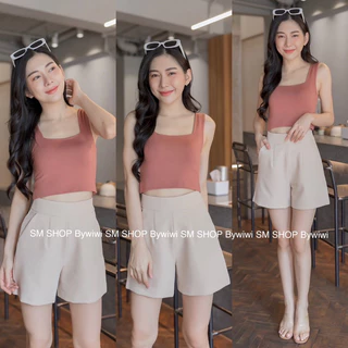 🌈 รุ่น B4 🌈 กางเกงขาสั้น ผ้าไอวี่หรือผ้าเปเป้ ซิปข้าง ราคาถูก S-2XL มีบริการเก็บปลายทาง