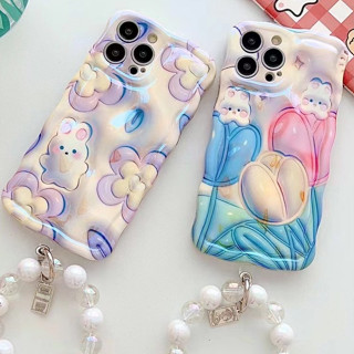 🎁ส่งของขวัญ🎁เคสไอโฟน สำหรับ 11 14 for iPhone Case 13 12 Pro Max  น่ารัก กระต่าย โซ่มุก กันกระแทก เคสนิ่ม เคสโทรศัพท์