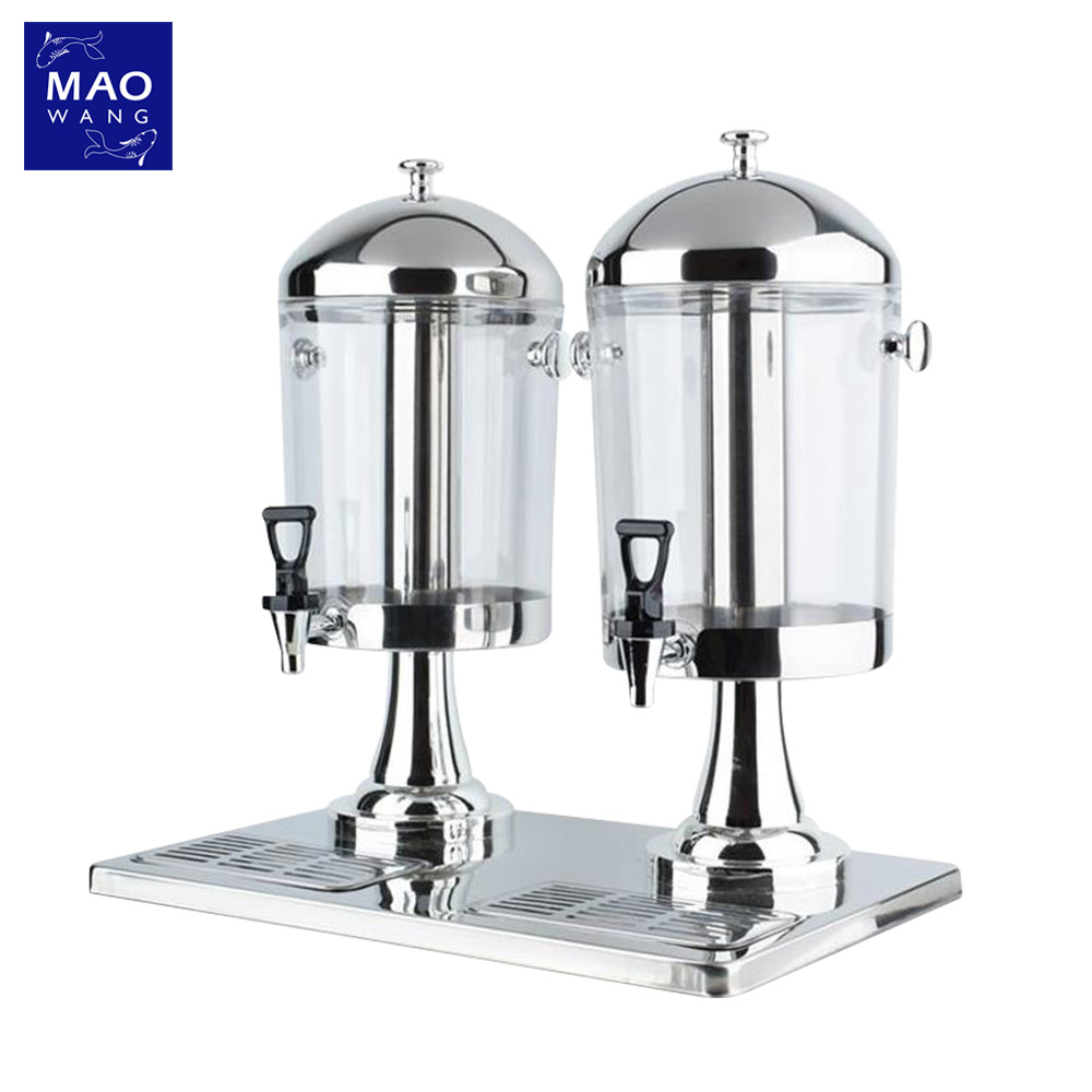 MAO โถจ่ายน้ำผลไม้ 16 ลิตร แสตนเลส Juice Dispenser โถจ่ายน้ำ 2 หัว