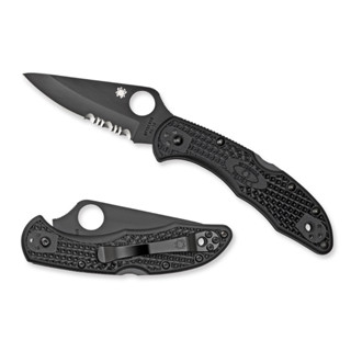 มีดพับ Spyderco Delica 4, VG10 Black Combo Blade, Black FRN Handles (C11PSBBK)