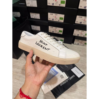 พร้อมส่งรองเท้าผ้าใบ Saint Laurent Sneaker ผ้าแคนวาสผสมหนังแท้❤️‍🔥❤️‍🔥