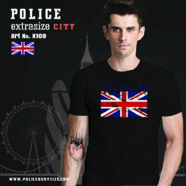 Police เสื้อยืด ทรง Slim fit ใส่ได้ผู้ชาย/ผู้หญิง (F562,B373,X109) — صورة 3