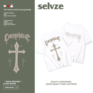 SELVZE （พร้อมส่งจากกทม มาถึงใน 3วัน）print T-shirt สุภาพสตรีพิมพ์เสื้อยืดหลวม oversize D0123