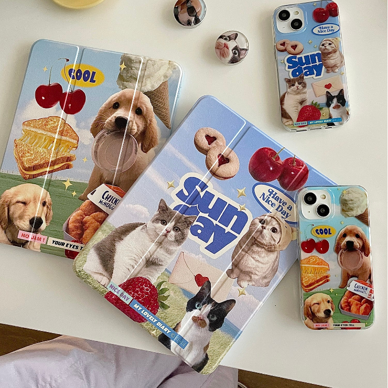 🪐24 ชั่วโมงเคส🪐 เคสiPadหมุน 360°Gen9 10.2 Cute Dog ช่องใส่ปากกาขวา Acrylic เคส ipad Gen11 air7 air6