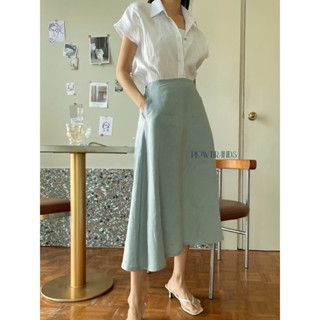 [เฉพาะกระโปรง] SK0002 Flare skirt #ผ้าลินิน (รวมสี)