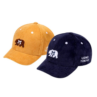 MMLABCREW หมวก Cap ผ้าลูกฝูก ปักลายหมี UENO Tokyo มีสีน้ำตาลและสีน้ำเงิน