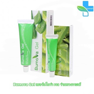 BURNOVA GEL เบอร์นโนว่า เจล ว่านหางจระเข้ แผลไฟไหม้ น้ำร้อนลวก 15,35 กรัม [1 กล่อง]