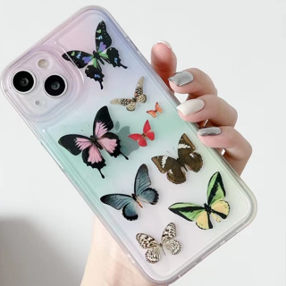 🎁ส่งของขวัญ🎁เคสไอโฟน สำหรับ 11 13 for iPhone Case 14 12 Pro Max ระดับสูง เรียบง่าย ผีเสื้อ กันกระแทก ปกป้อง เคสโทรศัพท์