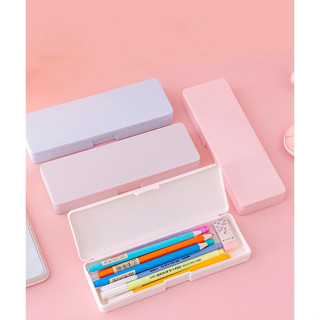 กล่องใส่ปากกาดินสอ สีพาสเทล มี 4 สี กล่องใส่เครื่องเขียนไปโรงเรียบ