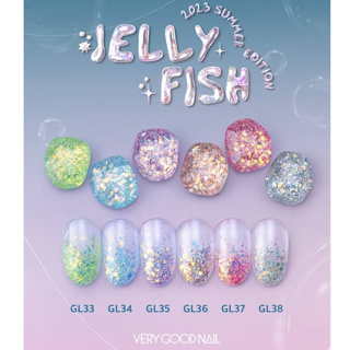 แยกขวดขาย🆕️ 6 สีglitter เจลเกาหลี Jelly Fish collection เวรี่กู๊ดเนล VeryGoodNail 🇰🇷ของแท้นำเข้าจาก🇰🇷พร้อมส่ง