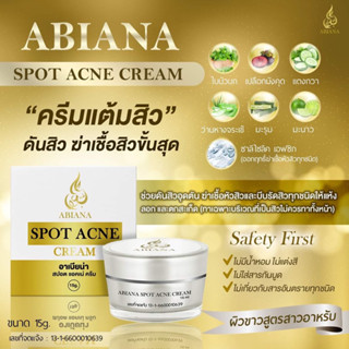 🔥ส่งฟรี🔥Abiana Spot acne cream 15g.แต้มสิว ดันสิว ฆ่าเชื่อสิว