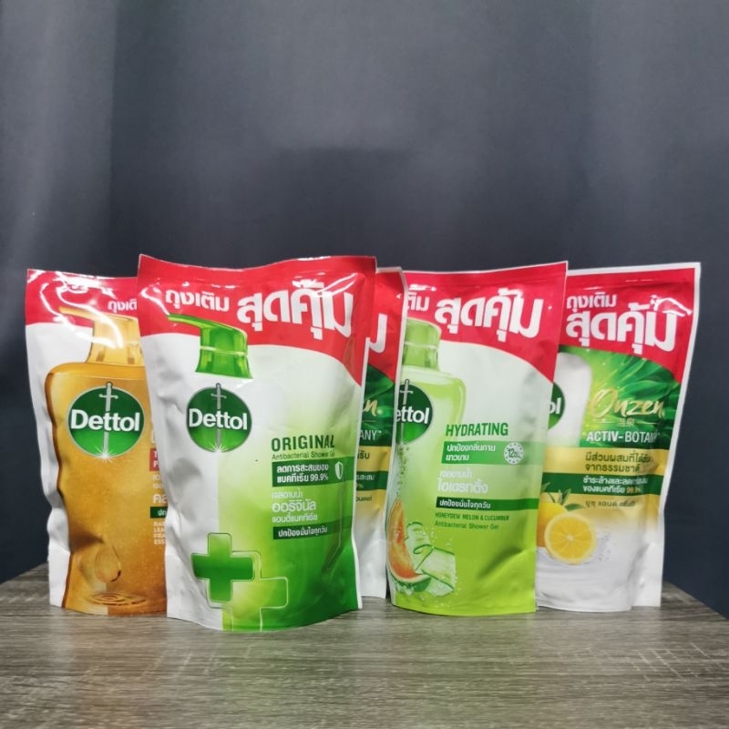 Dettol ครีมอาบน้ำเดทตอล  ถุงเติม  370-410 มล. มีหลายสูตร Exp.01/2026