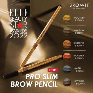 ส่งฟรี/มีไลฟ์ เขียนคิ้ว บราวอิท โปรสลิมบราวเพนซิล Browit By Nongchat Pro Slim Brow Pencil 0.06g