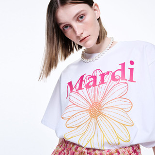 MARDI MERCREDI TSHIRT FLOWERMARDI GRADATION_WHITE PINK direct shipiing from korea