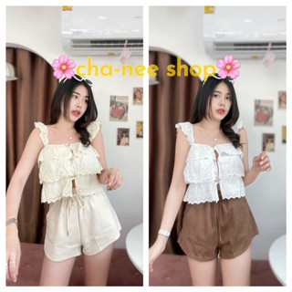 🌸cha-nee shop🌸 เสื้อสายเดี่ยว งานฉลุน่ารักมาก